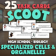 Specialized Cells & Organelles SCOOT TASK CARDS Science Game - No Prep Biology