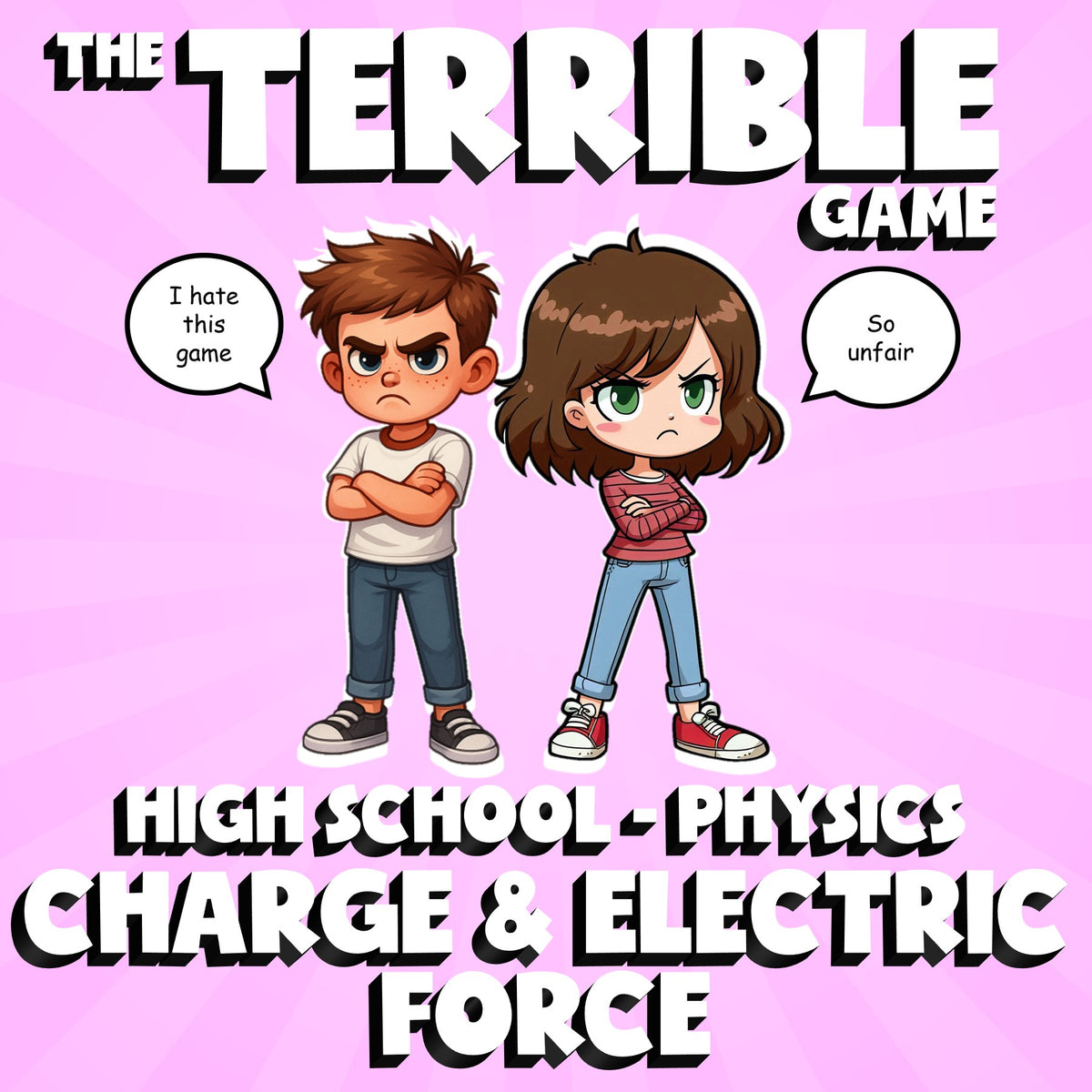 Charge & Electric Force THE TERRIBLE GAME - No Prep Physics Science Review
