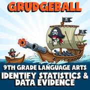 Identify Statistics & Data Evidence GRUDGEBALL ELA Game - No Prep Grade 9 Review