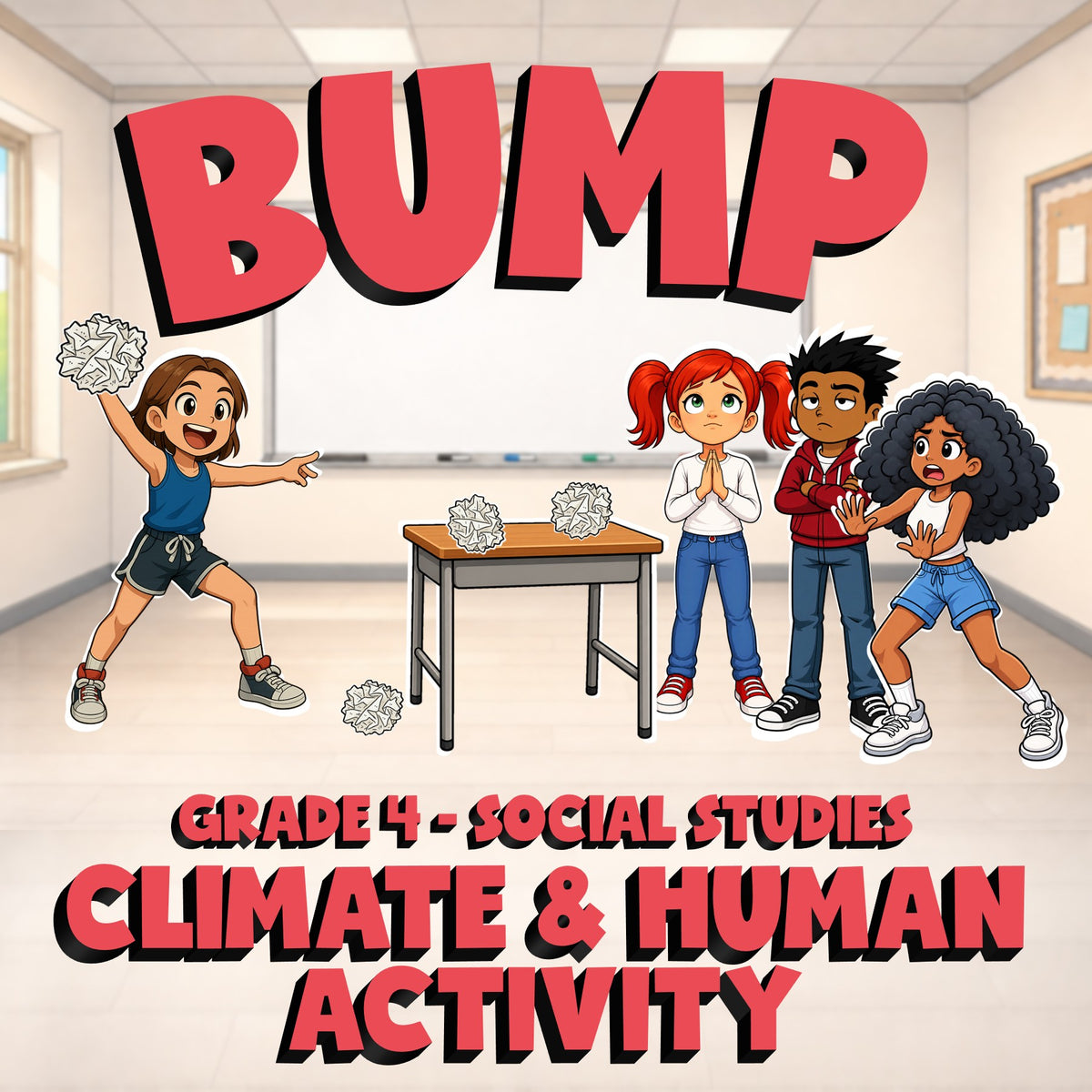 Climate & Human Activity BUMP Socials Game - No Prep Grade 4 Review Activity