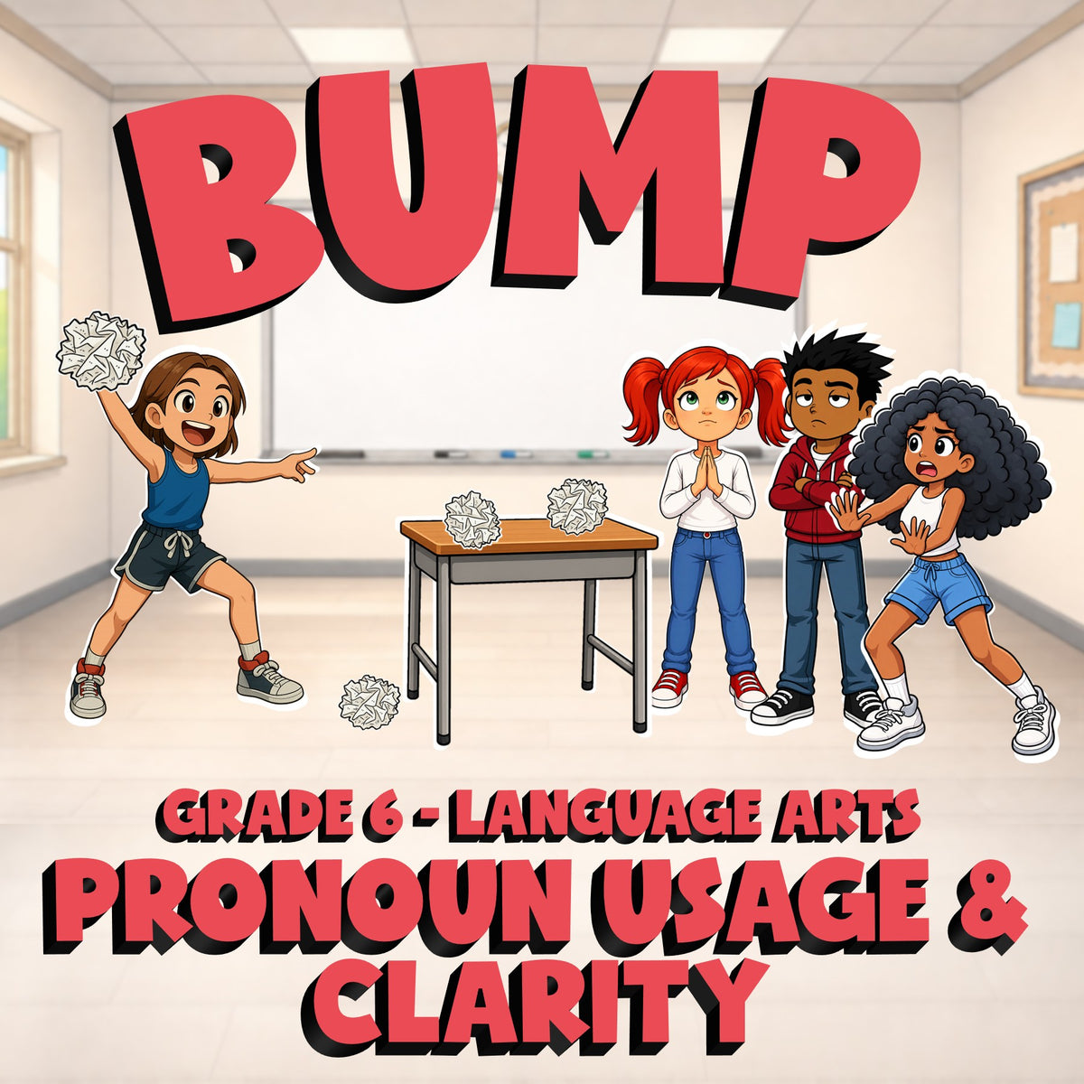 Pronoun Usage & Clarity BUMP ELA Game - No Prep Grade 6 Review Activity