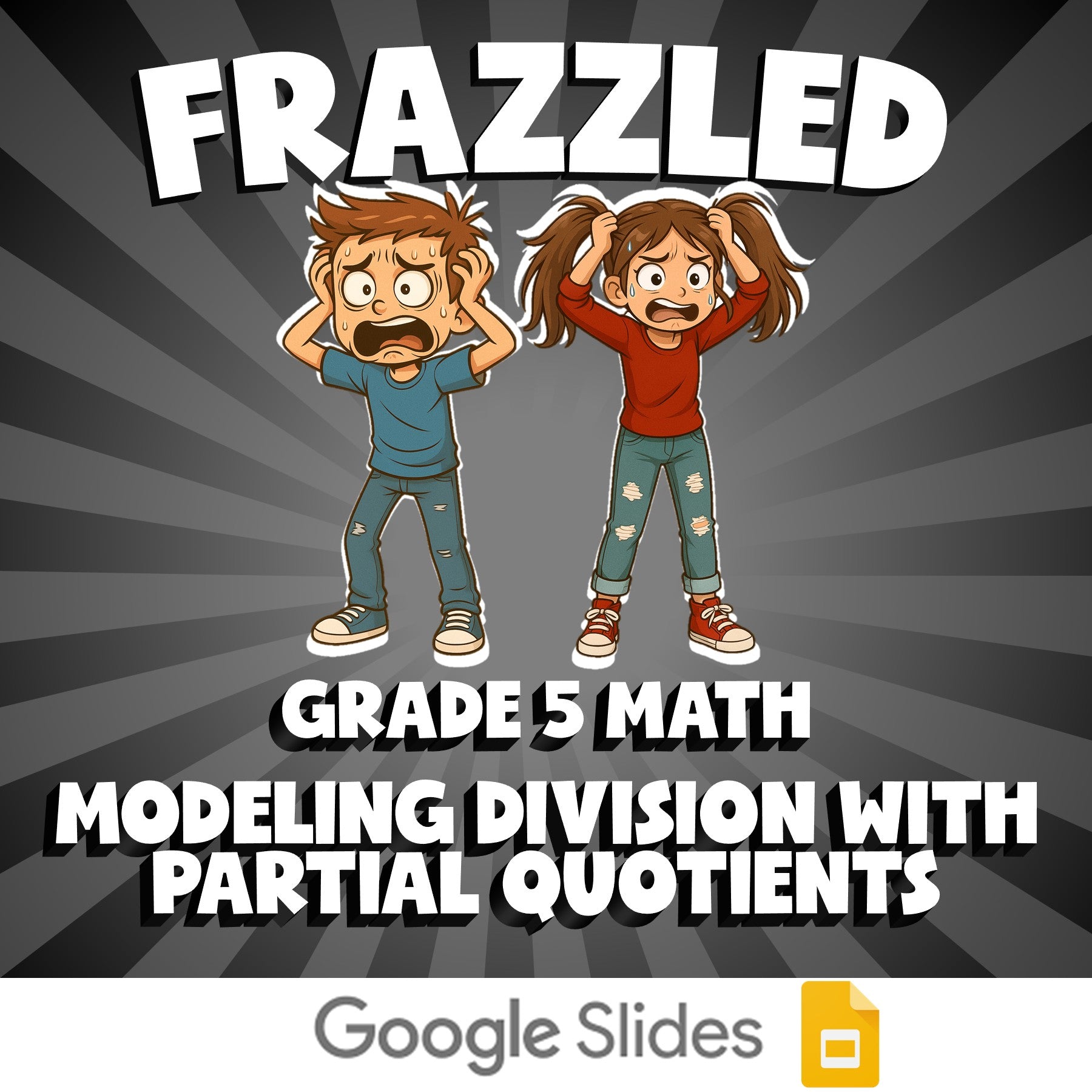 Modeling Division with Partial Quotients FRAZZLED Math Game - No Prep Grade 5