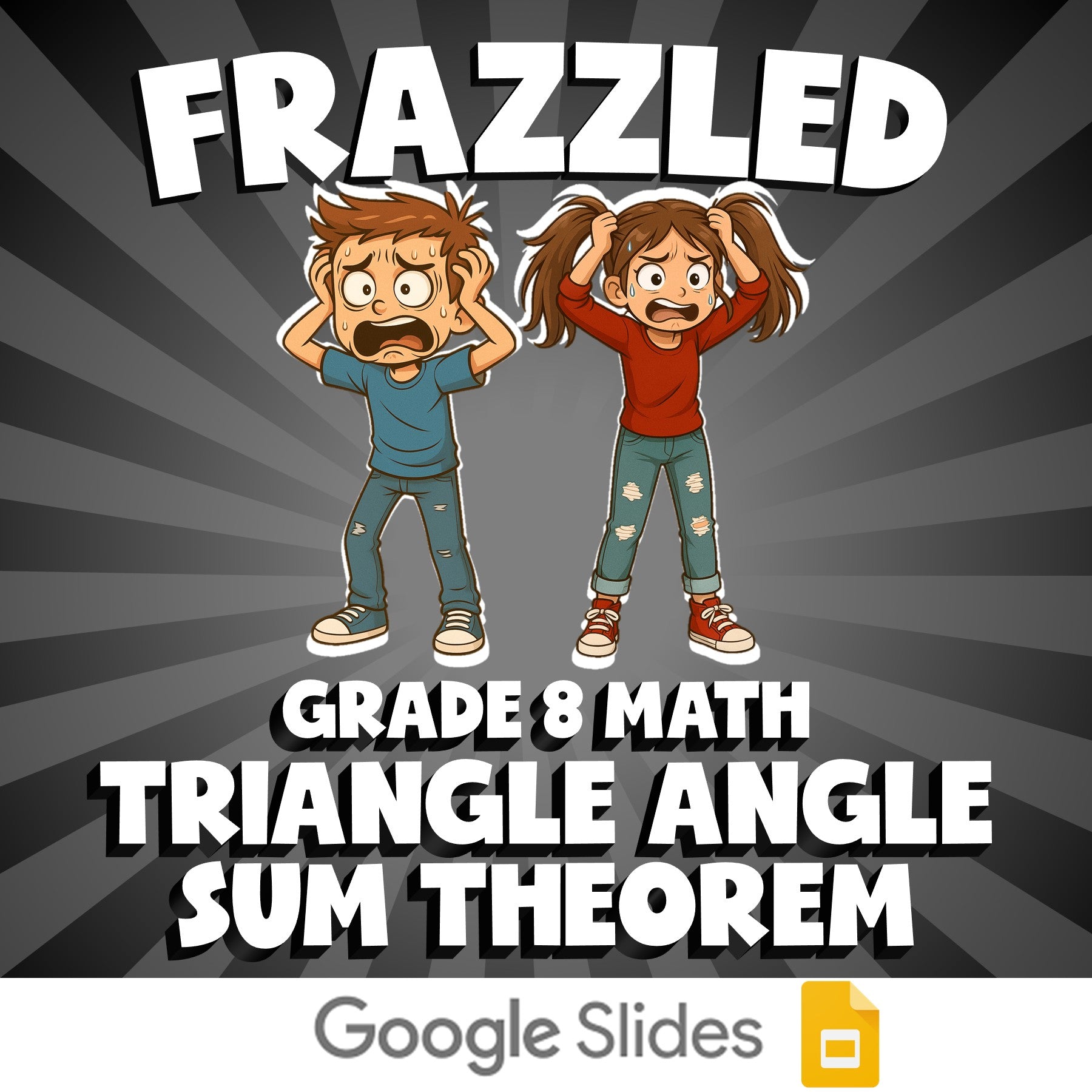 Triangle Angle Sum Theorem FRAZZLED Math Game - No Prep Grade 8 Review Activity