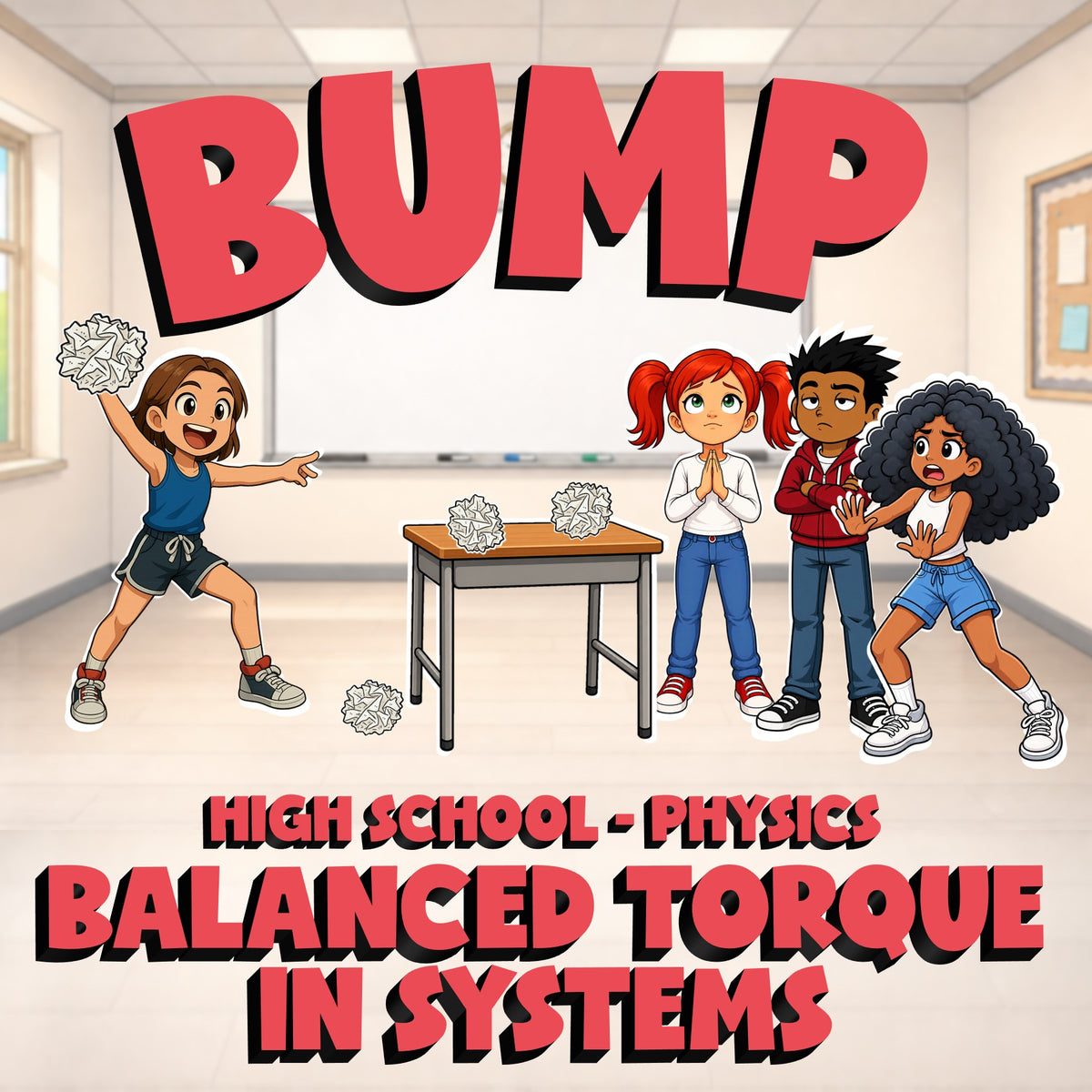 Balanced Torque in Systems BUMP Science Game - No Prep Physics Review Activity