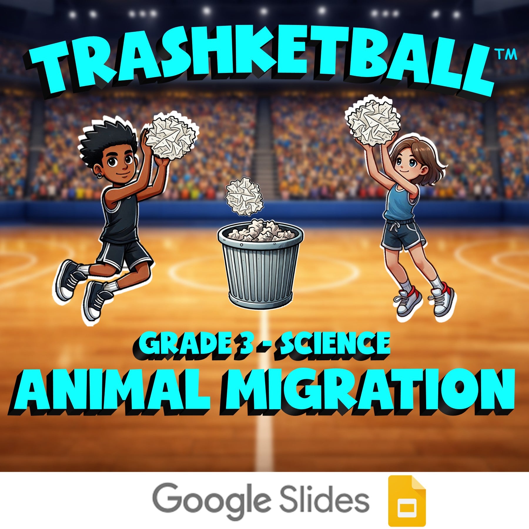 Animal Migration TRASHKETBALL Science Game - No Prep Grade 3 Review Activity