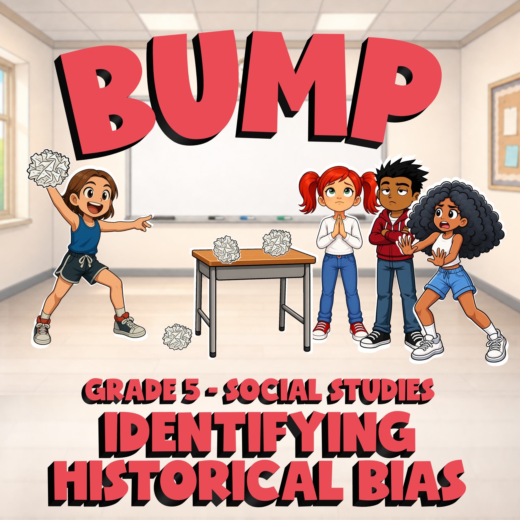 Identifying Historical Bias BUMP Socials Game - No Prep Grade 5 Review Activity