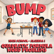 Quadratic Formula Word Problems BUMP Math Game - No Prep Algebra 1 Review