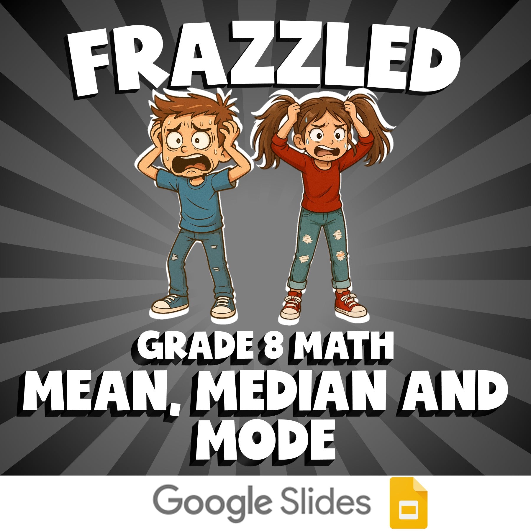 Mean, Median and Mode FRAZZLED Math Game - No Prep Grade 8 Review Activity