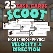 Velocity & Direction SCOOT TASK CARDS Science Game - No Prep Physics Review