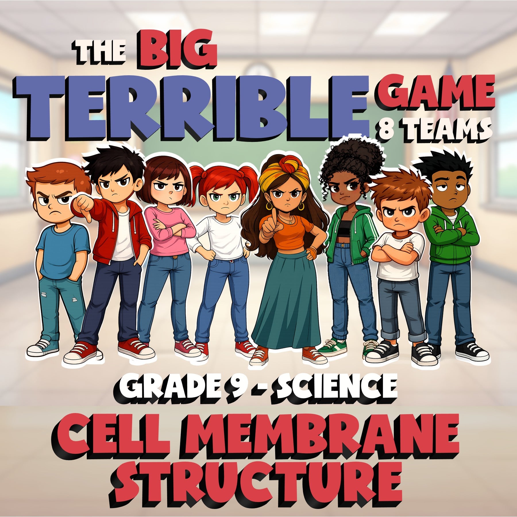Cell Membrane Structure BIG TERRIBLE GAME - No Prep Grade 9 Science Review