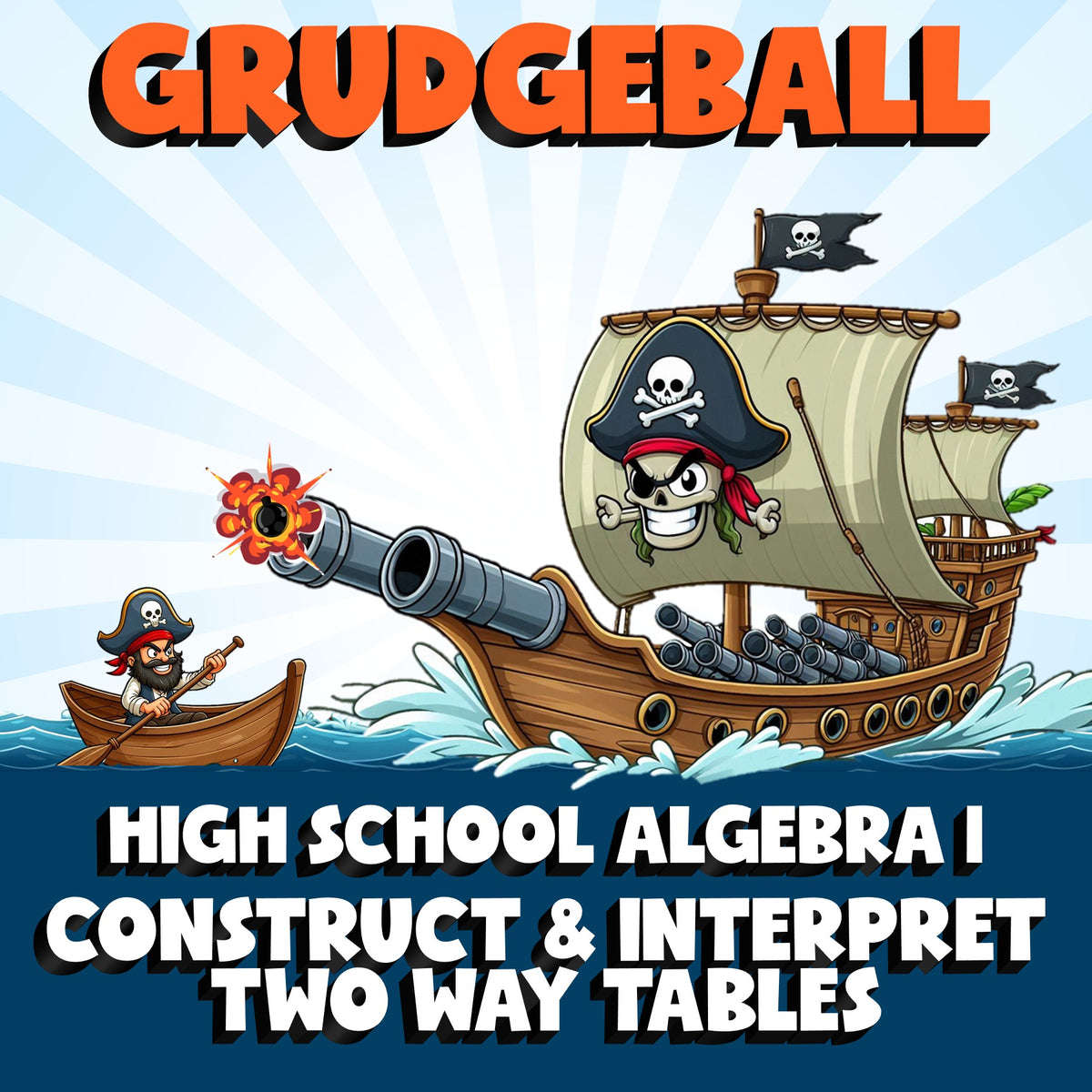 Construct & Interpret Two Way Tables GRUDGEBALL Math Game - No Prep Algebra 1