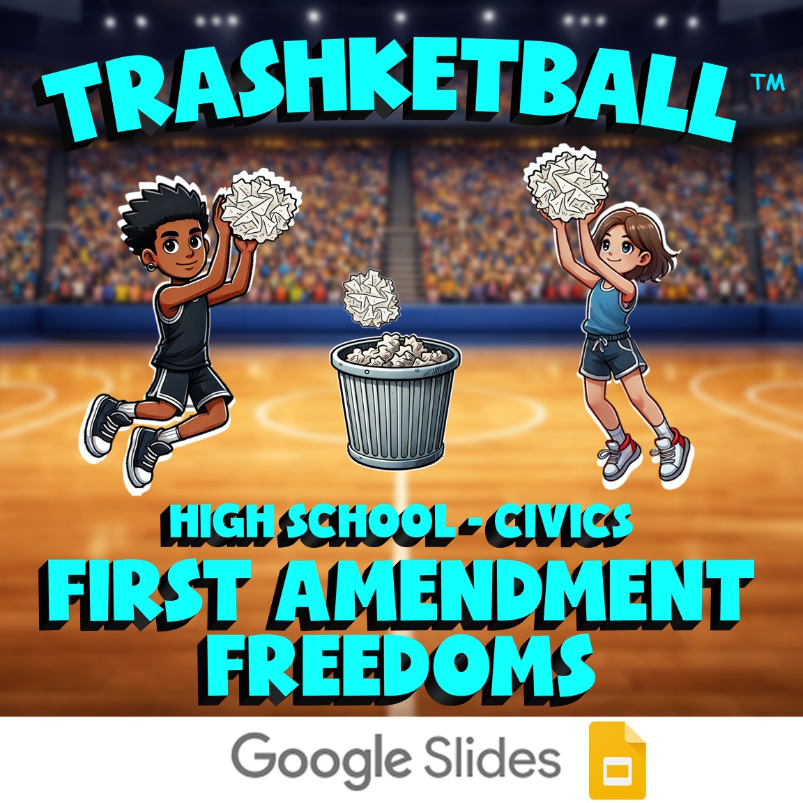 First Amendment Freedoms TRASHKETBALL Civics Game - No Prep Review Activity