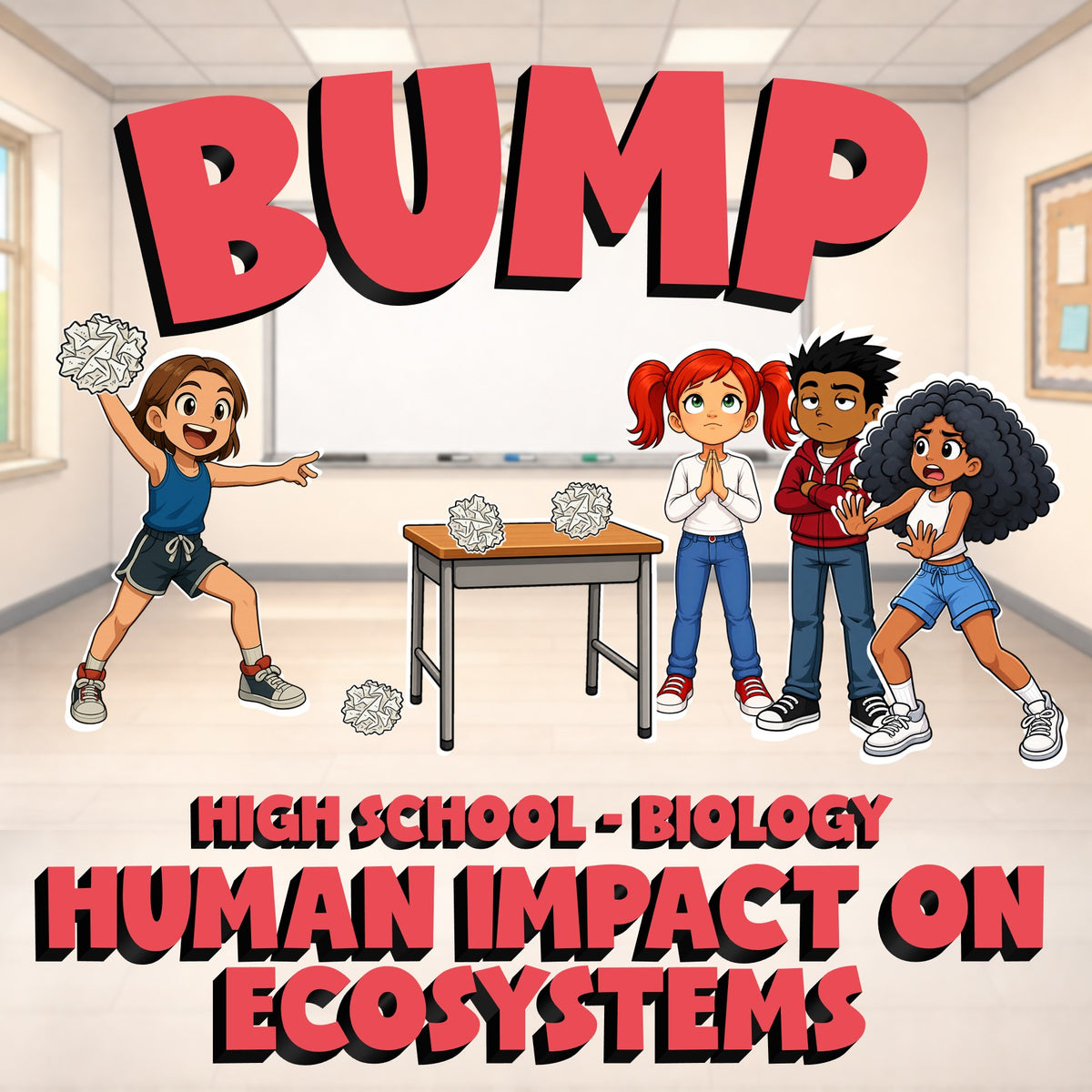 Human Impact on Ecosystems BUMP Science Game - No Prep Biology Review Activity