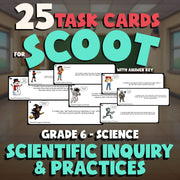 Scientific Inquiry & Practices SCOOT TASK CARDS Science Game - No Prep Grade 6