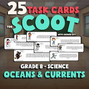 Oceans & Currents SCOOT TASK CARDS Science Game - No Prep Grade 8 Review