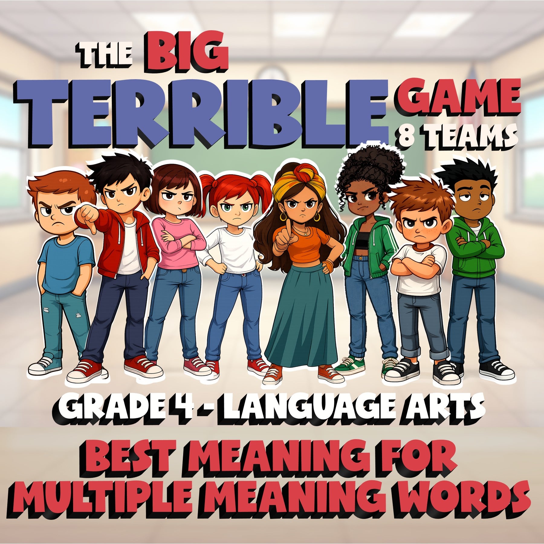 Best Meaning for Multiple Meaning Words BIG TERRIBLE GAME - Grade 4 ELA Review