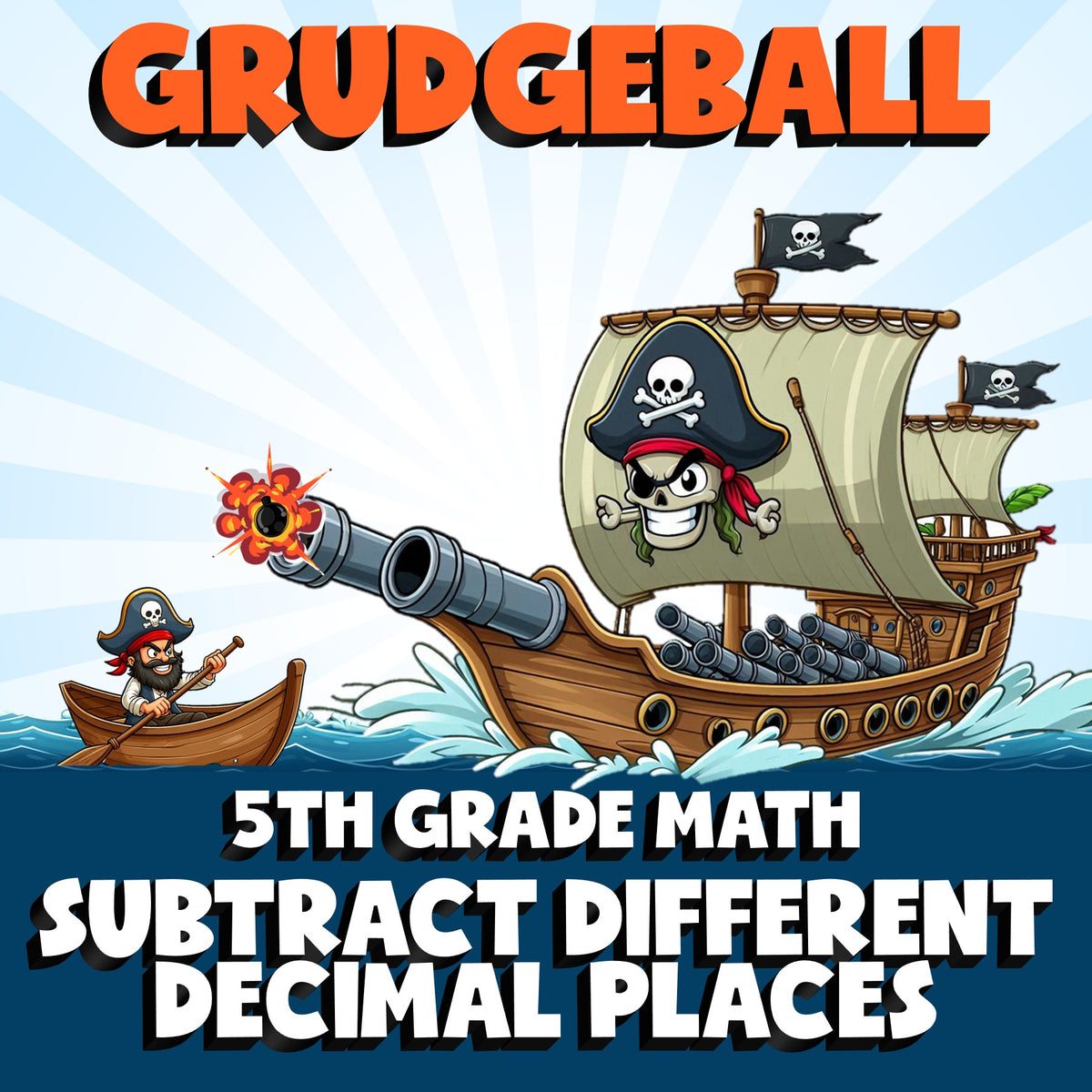 Subtract Different Decimal Places GRUDGEBALL Math Game - No Prep Grade 5 Review