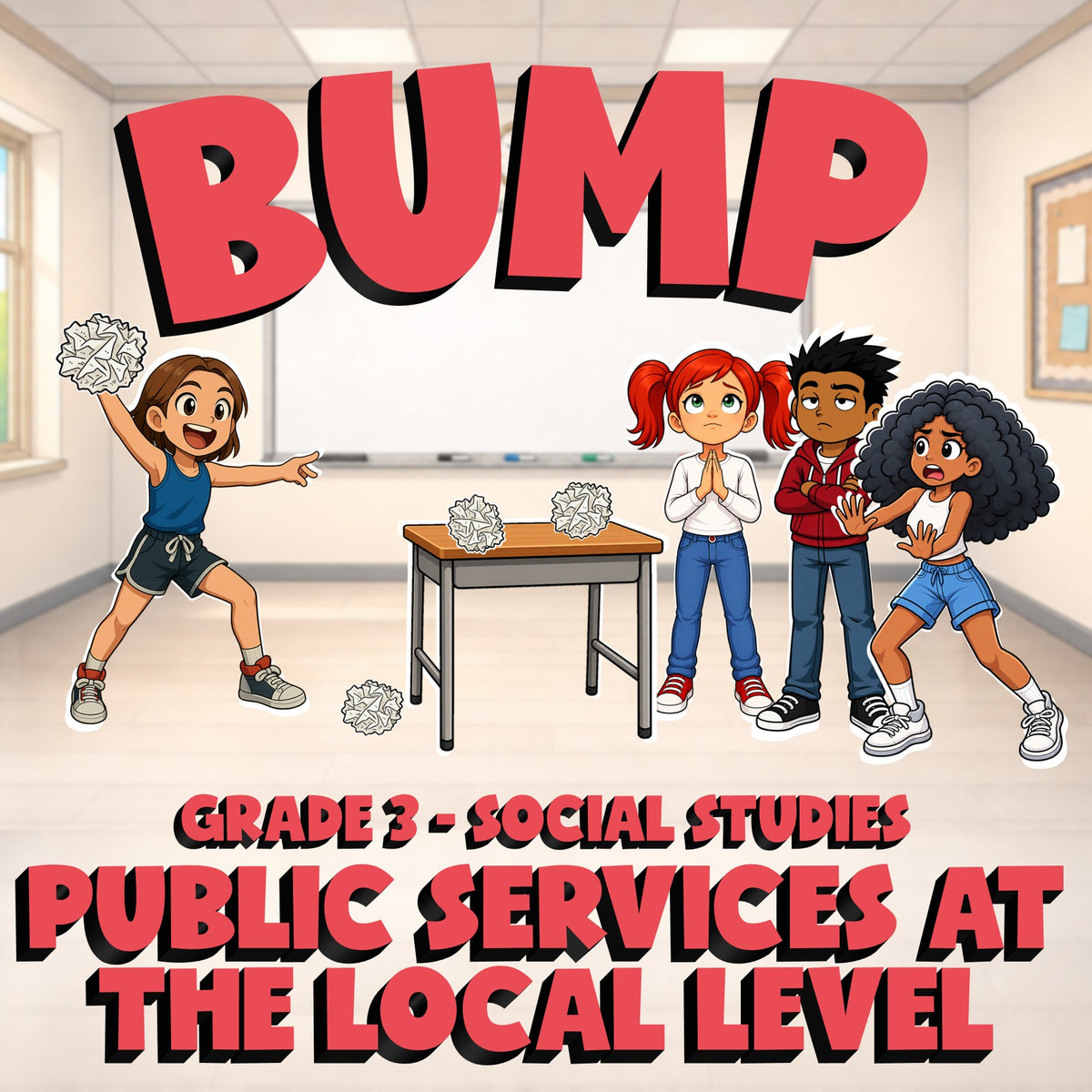 Public Services at the Local Level BUMP Socials Game - No Prep Grade 3 Review