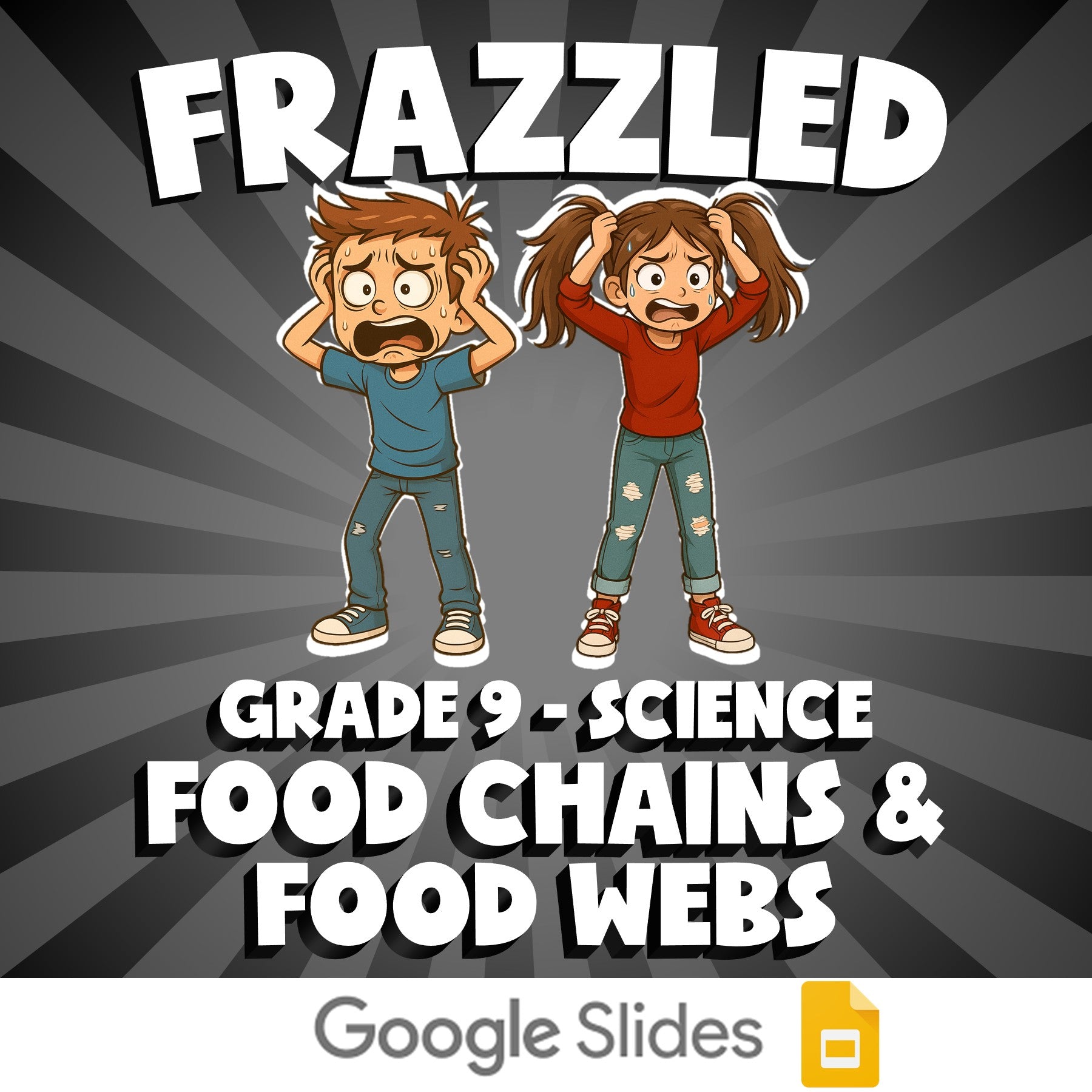 Food Chains & Food Webs FRAZZLED Science Game - No Prep Grade 9 Review Activity