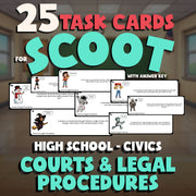 Courts & Legal Procedures SCOOT TASK CARDS Civics Game - No Prep Review Activity