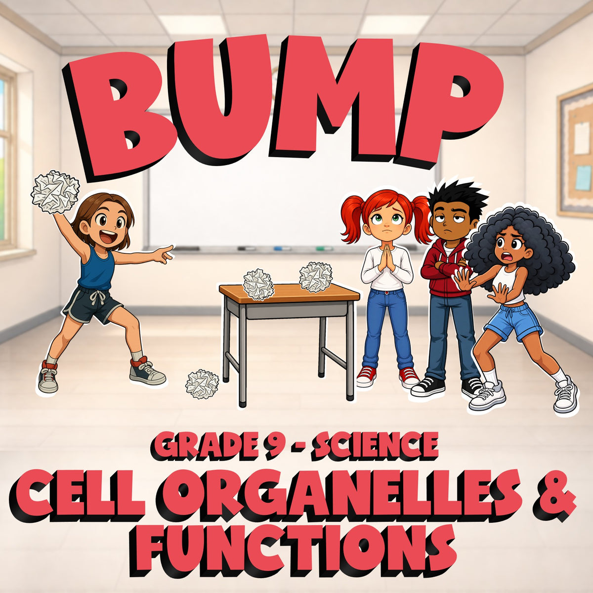 Cell Organelles & Functions BUMP Science Game - No Prep Grade 9 Review Activity