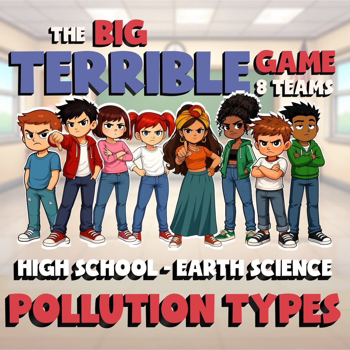 Pollution Types BIG TERRIBLE GAME - No Prep Earth Science Review Activity