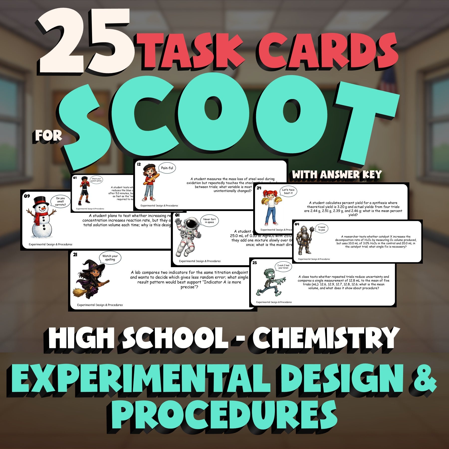 Experimental Design & Procedures SCOOT TASK CARDS Science Game - Chemistry