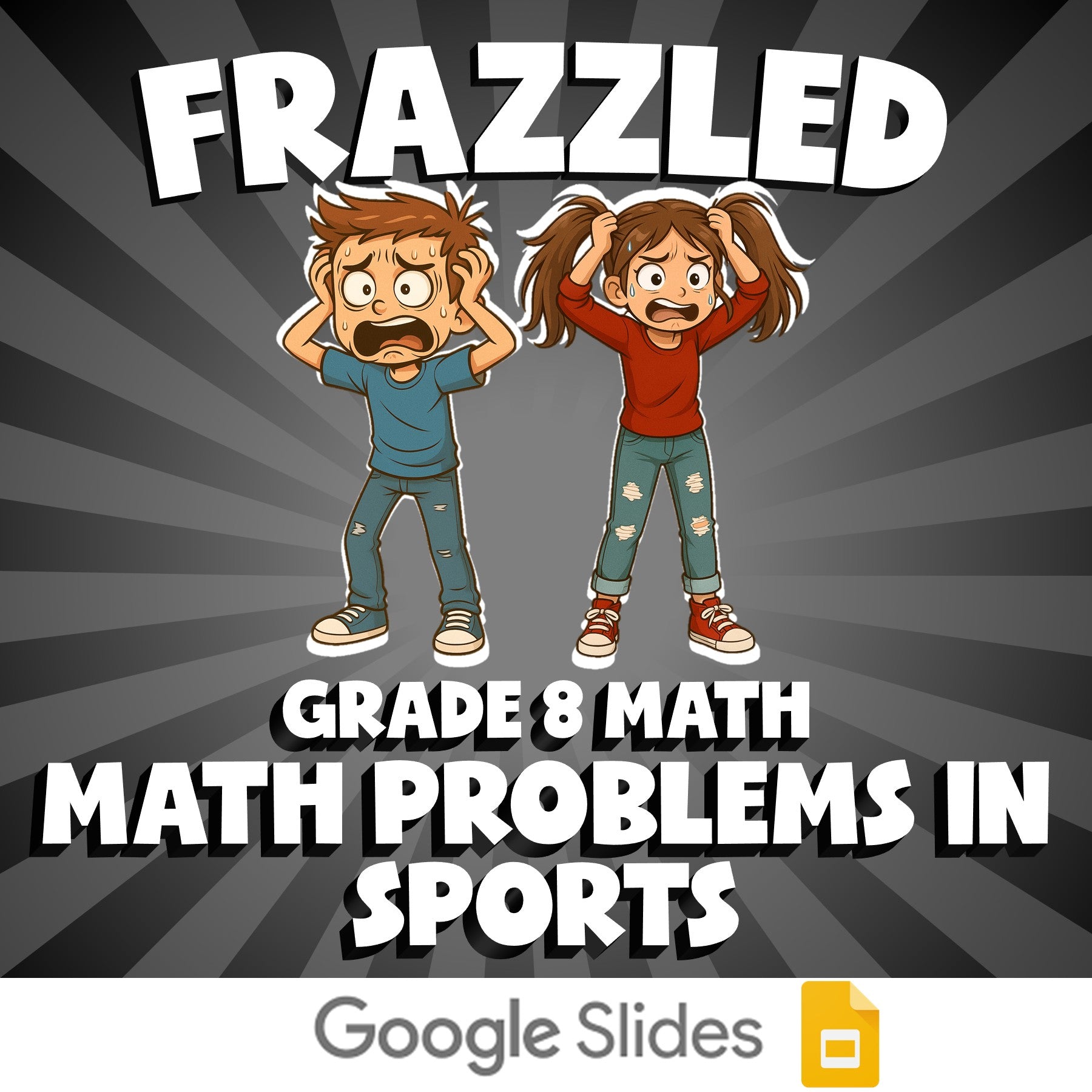Math Problems in Sports FRAZZLED Math Game - No Prep Grade 8 Review Activity