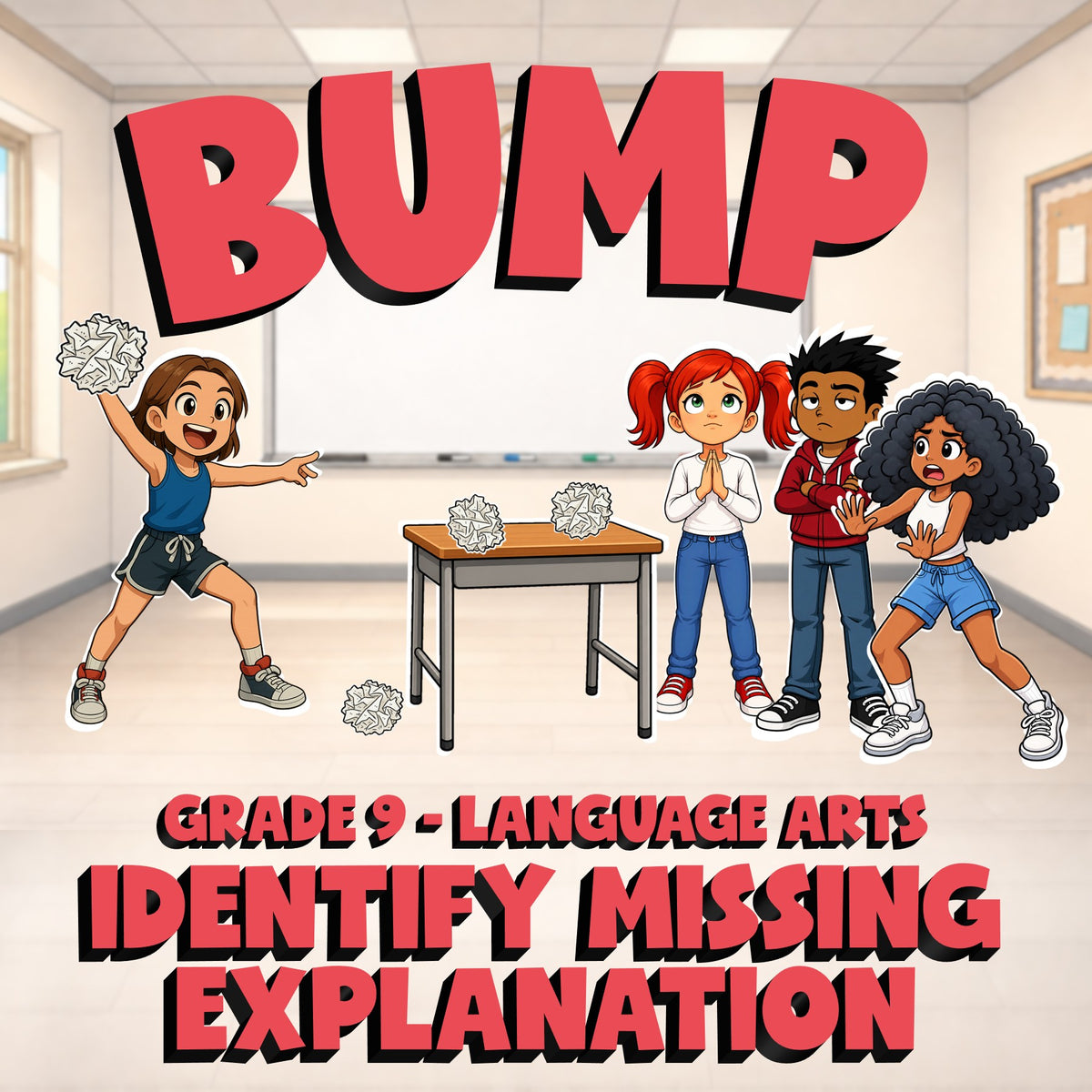 Identify Missing Explanation BUMP ELA Game - No Prep Grade 9 Review Activity