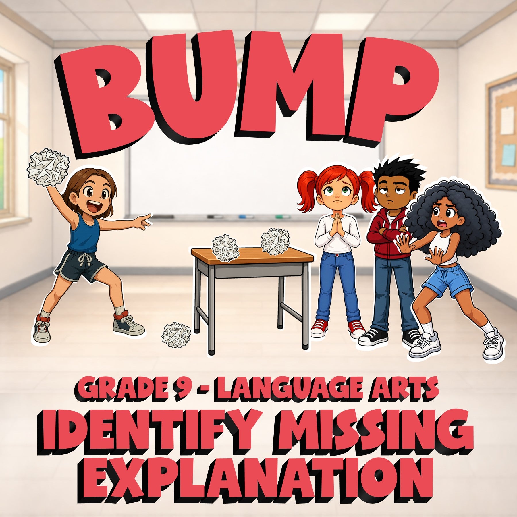 Identify Missing Explanation BUMP ELA Game - No Prep Grade 9 Review Activity
