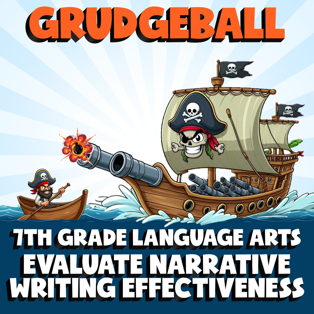 Evaluate Narrative Writing Effectiveness GRUDGEBALL ELA Game - No Prep Grade 7