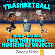 Find the Error - Household Objects TRASHKETBALL French Game - No Prep Exercise
