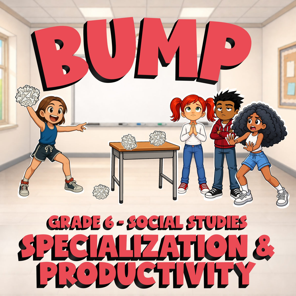 Specialization & Productivity BUMP Socials Game - No Prep Grade 6 Review