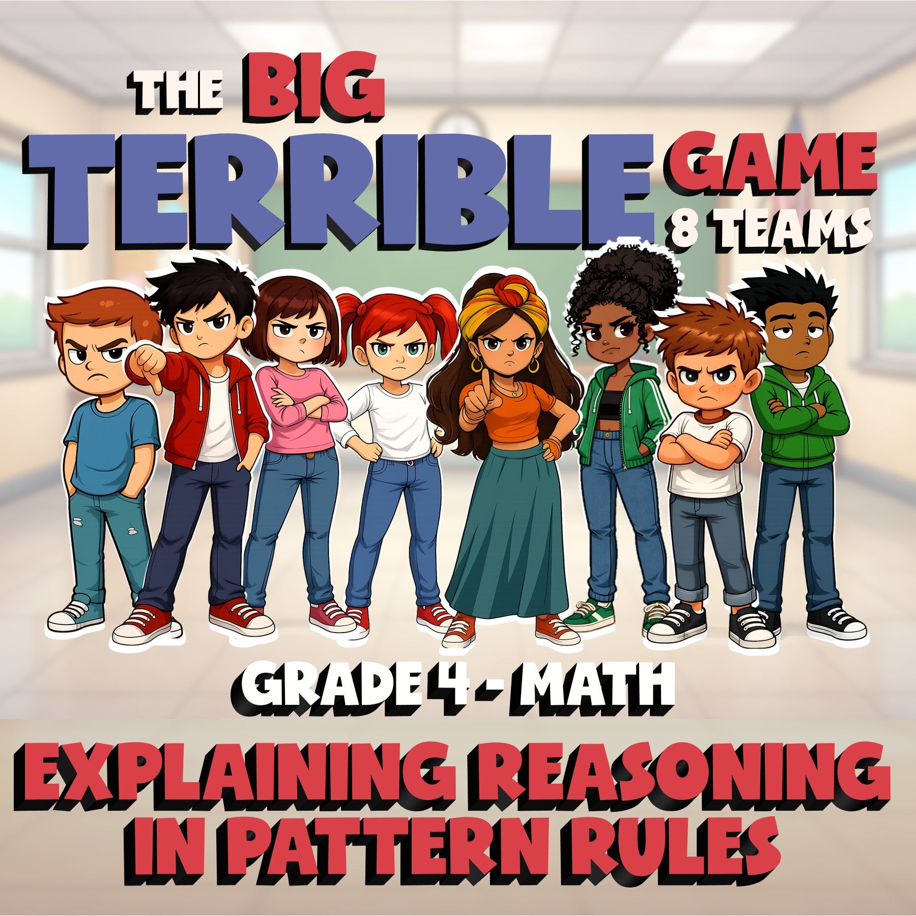 Explaining Reasoning in Pattern Rules BIG TERRIBLE GAME - Grade 4 Math Review