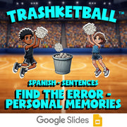 Find the Error - Personal Memories TRASHKETBALL Spanish Game - No Prep Exercise