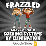 Solving Systems by Elimination FRAZZLED Math Game - No Prep Grade 9 Review