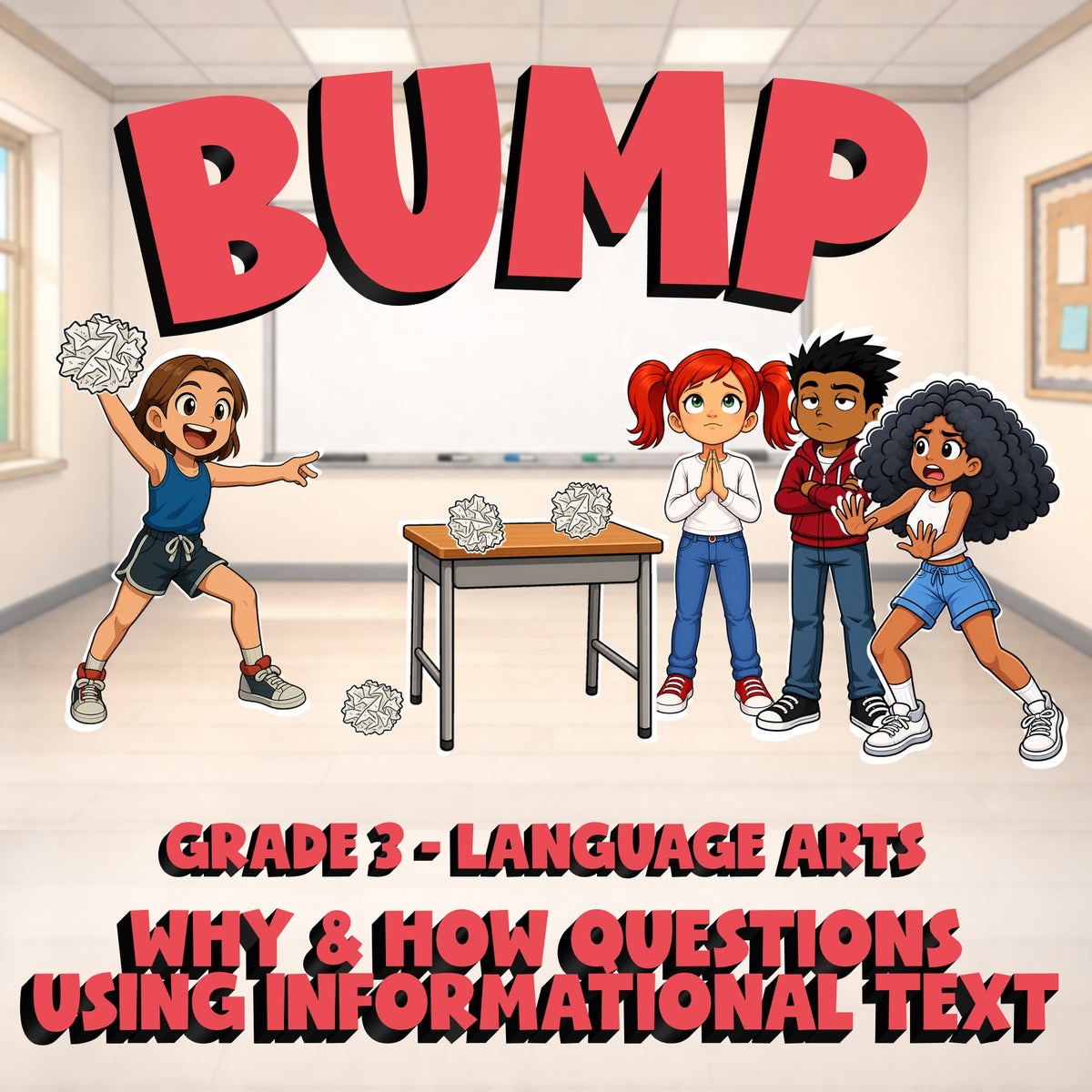 Why & How Questions Using Informational Text BUMP ELA Game - No Prep Grade 3