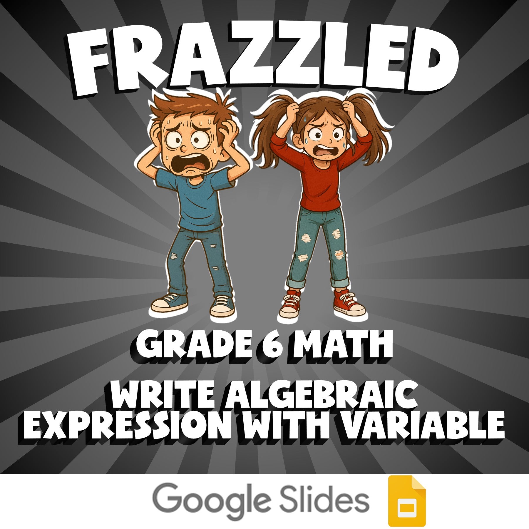 Write Algebraic Expression with Variable FRAZZLED Math Game - No Prep Grade 6