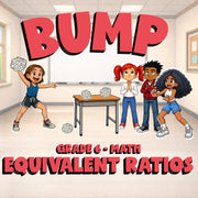 Equivalent Ratios BUMP Math Game - No Prep Grade 6 Review Activity