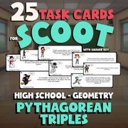 Pythagorean Triples SCOOT TASK CARDS Math Game - No Prep Geometry Review