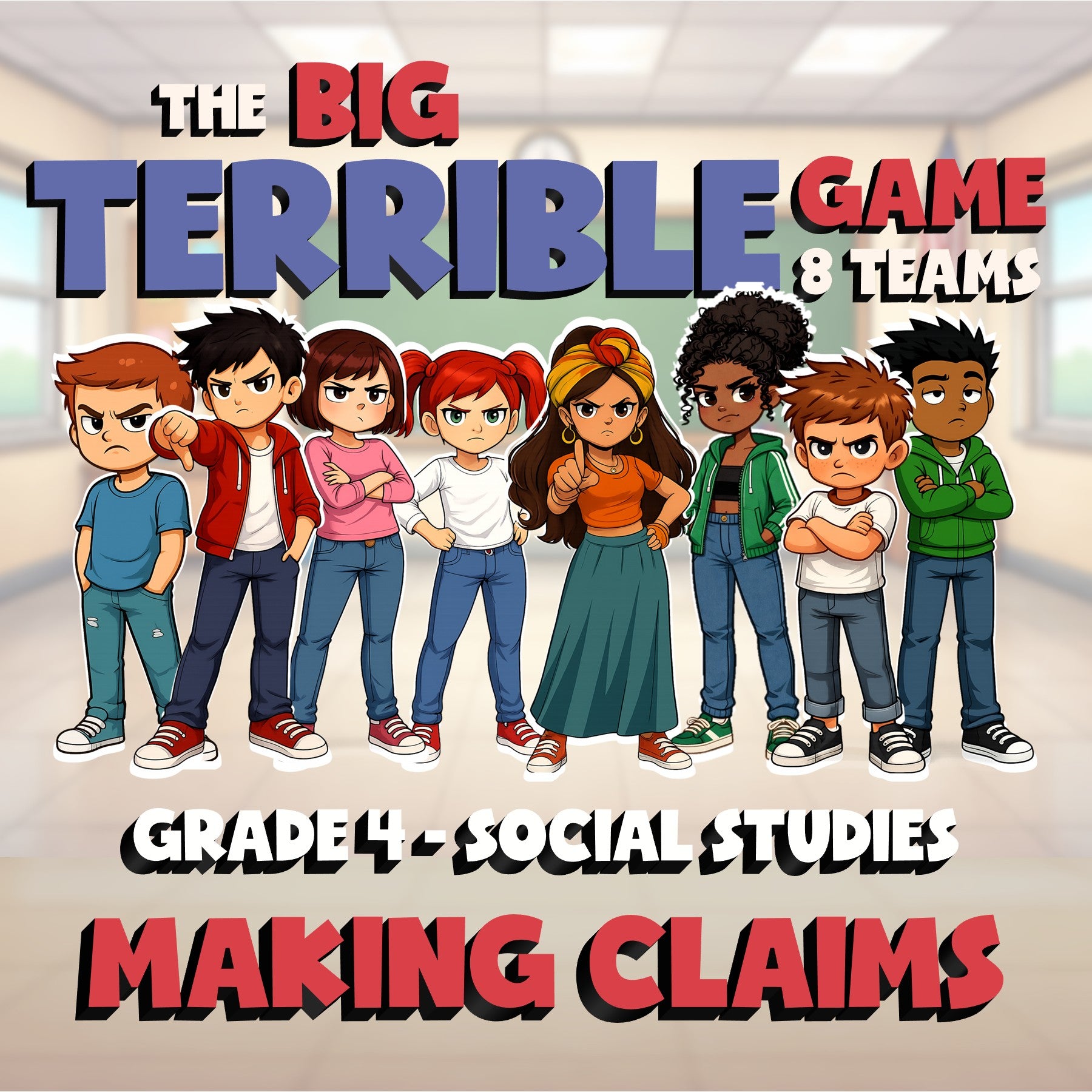 Making Claims BIG TERRIBLE GAME - No Prep Grade 4 Socials Review Activity