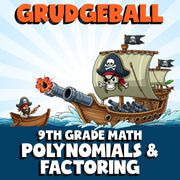 Polynomials & Factoring GRUDGEBALL Math Game - No Prep Grade 9 Review Activity