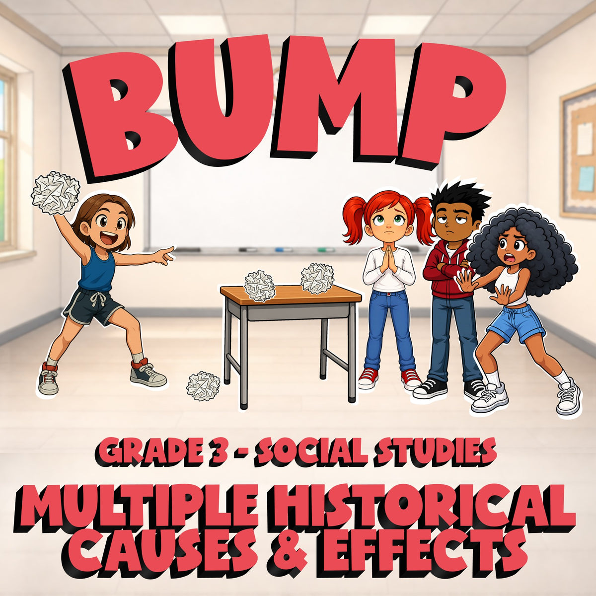 Multiple Historical Causes & Effects BUMP Socials Game - No Prep Grade 3 Review