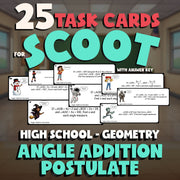 Angle Addition Postulate SCOOT TASK CARDS Math Game - No Prep Geometry Review