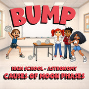 Causes of Moon Phases BUMP Science Game - No Prep Astronomy Review Activity