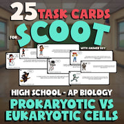 Prokaryotic vs Eukaryotic Cells SCOOT TASK CARDS Science Game - AP Biology