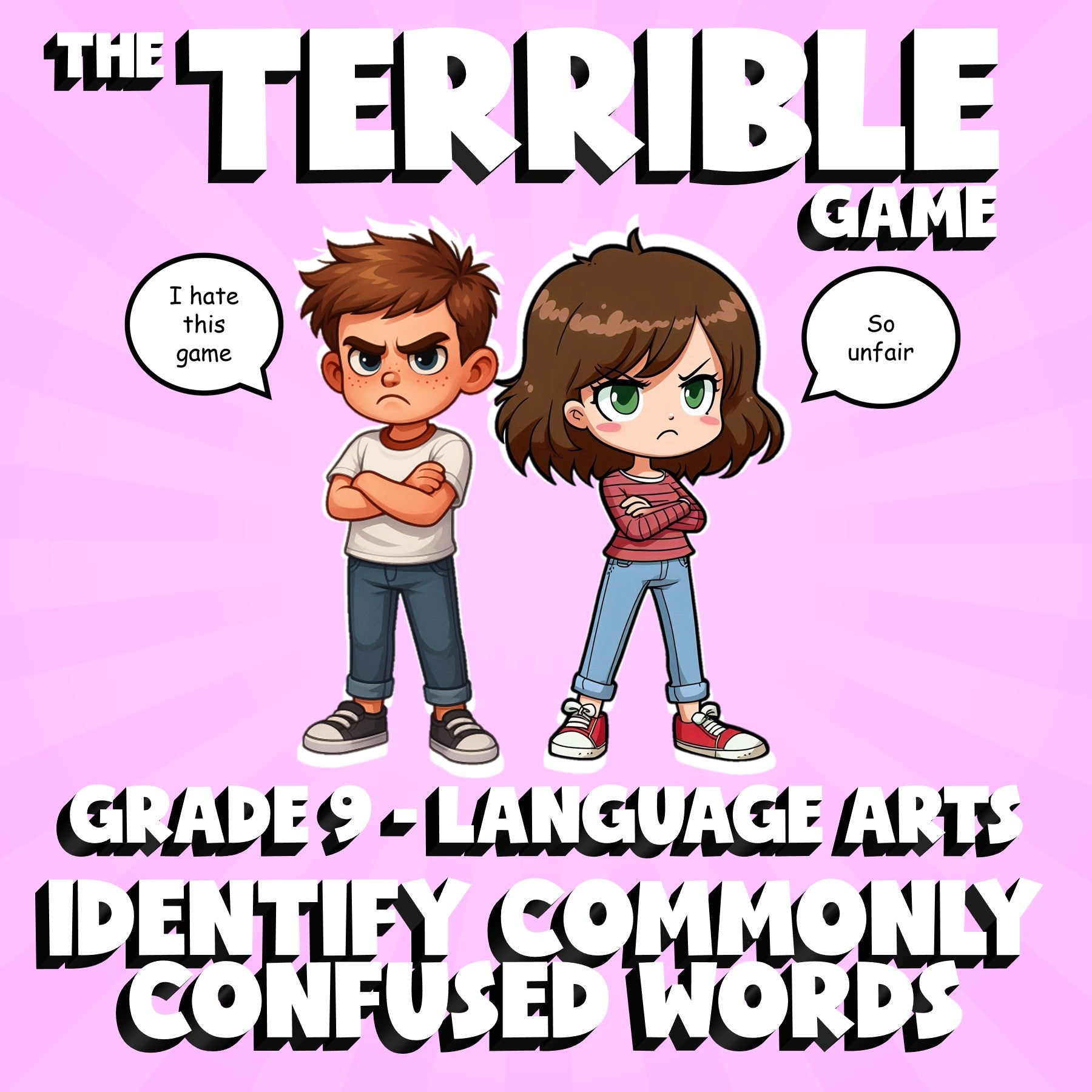 Identify Commonly Confused Words THE TERRIBLE GAME - No Prep Grade 9 ELA Review