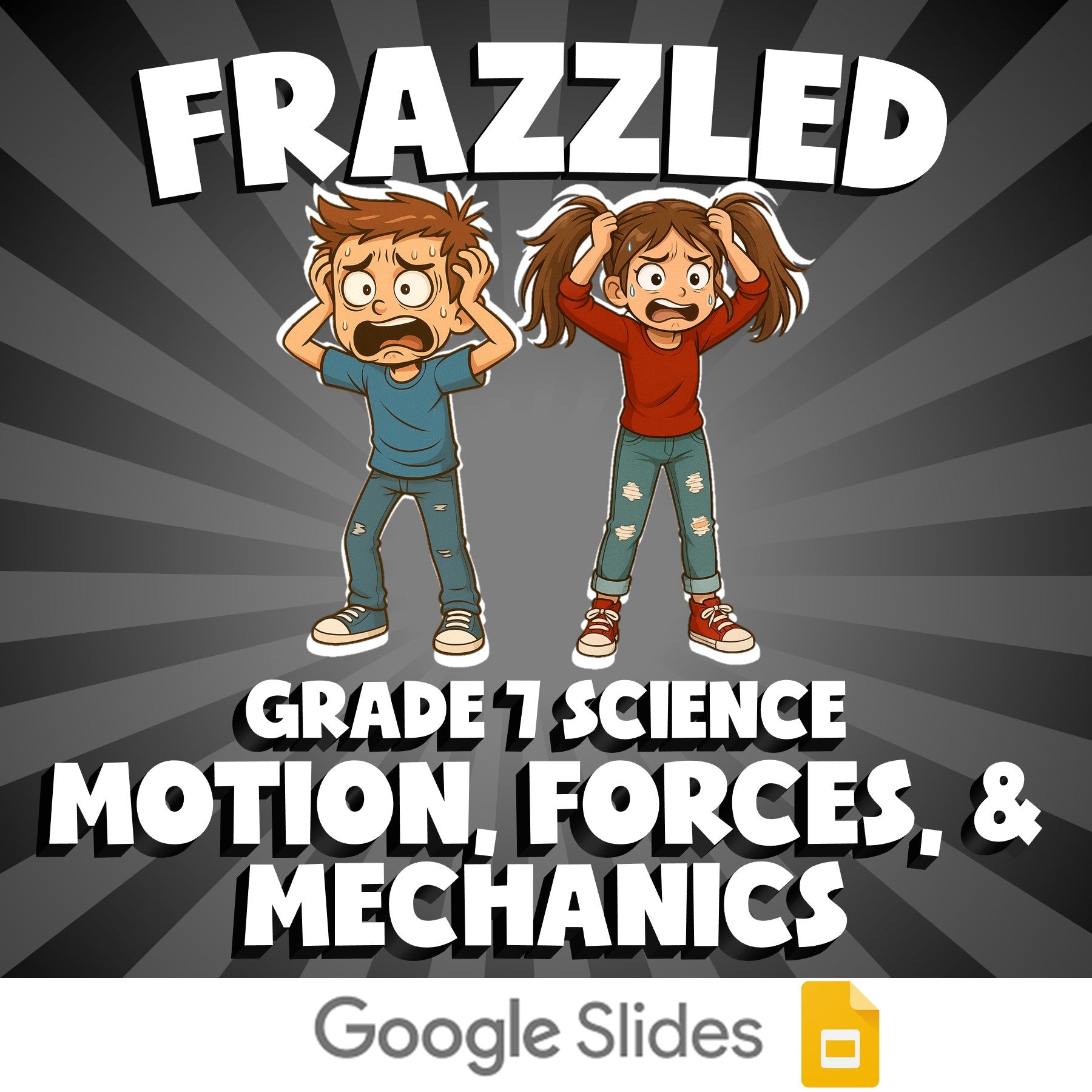 Motion, Forces, & Mechanics FRAZZLED Science Game - No Prep Grade 7 Review