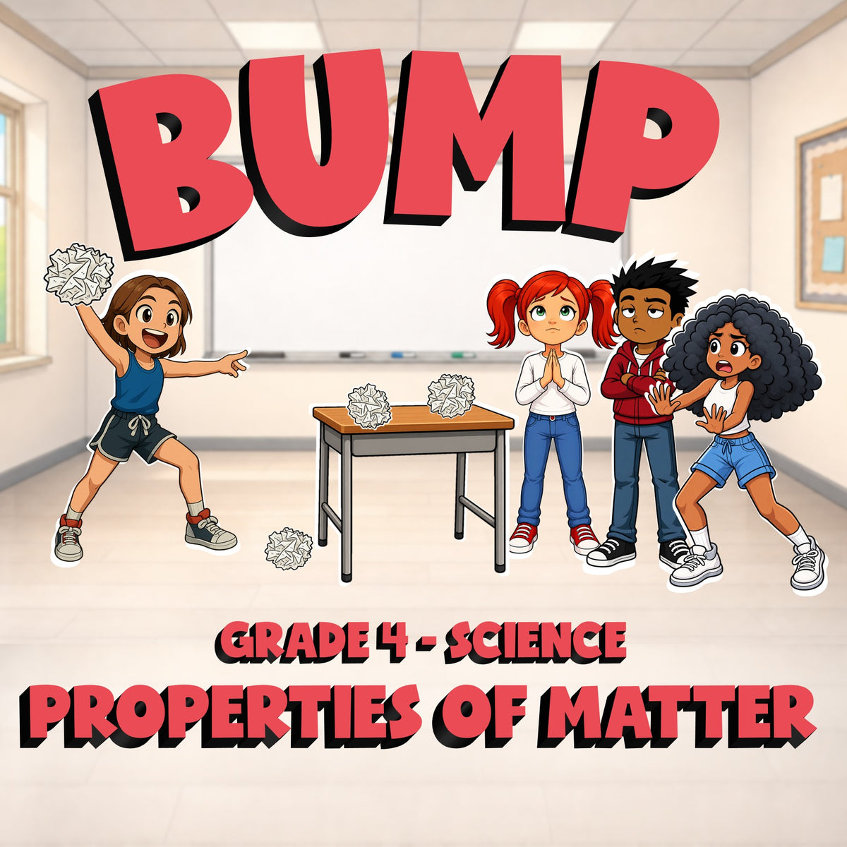 Properties of Matter BUMP Science Game - No Prep Grade 4 Review Activity