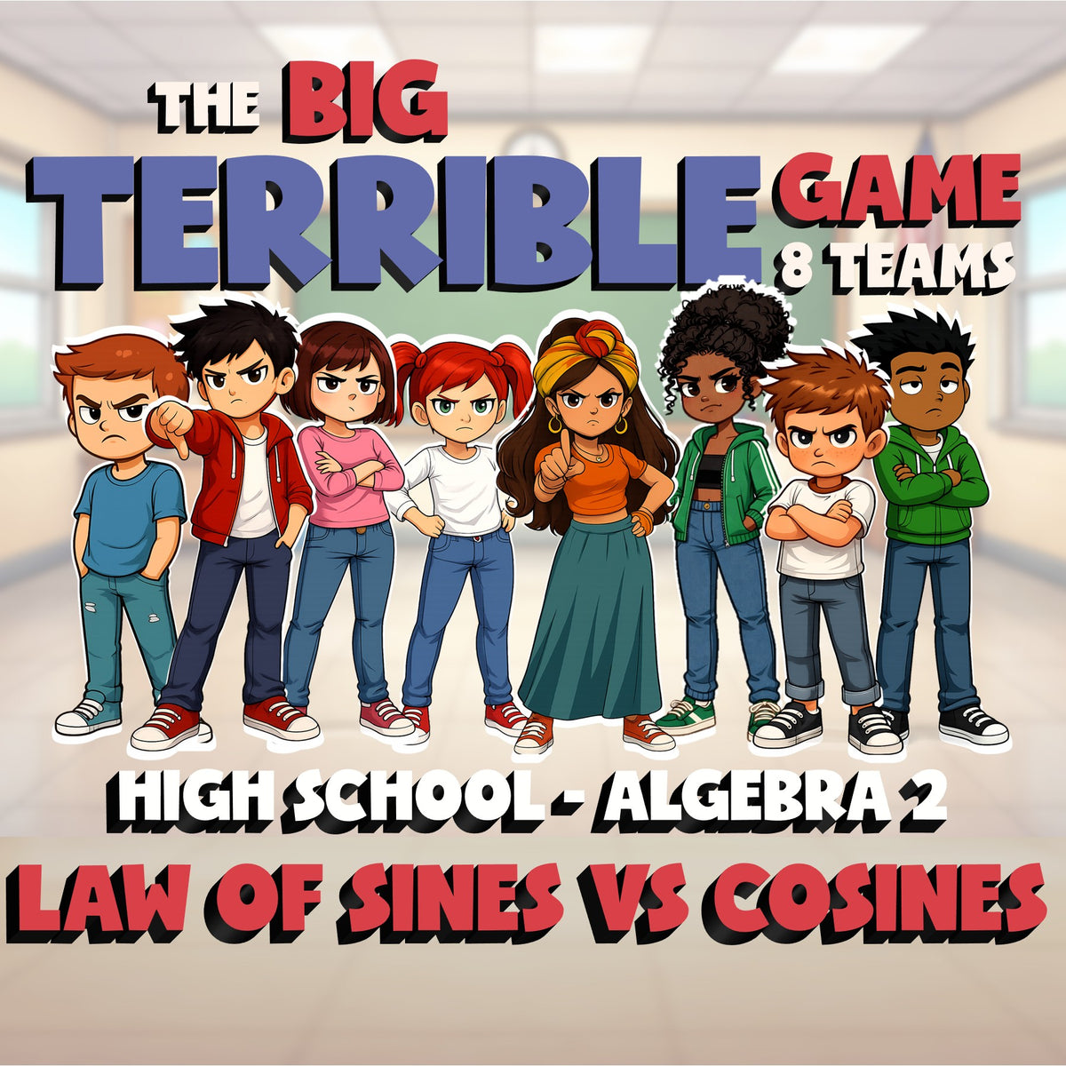 Law of Sines vs Cosines BIG TERRIBLE GAME - No Prep Algebra 2 Math Review